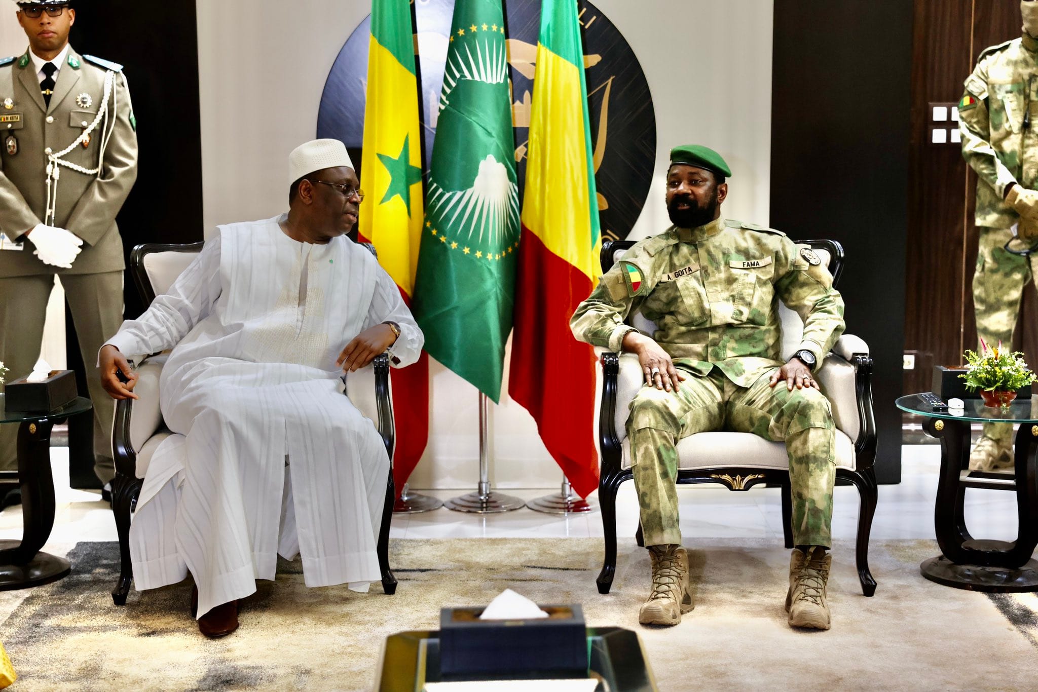 Macky Sall, le président de l’UA, est arrivé au Mali pour une visite d’amitié et de travail