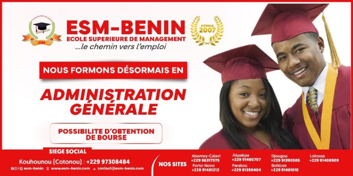 Rentrée 2022-2023: ESM-BENIN forme les étudiants en « Administration Générale »