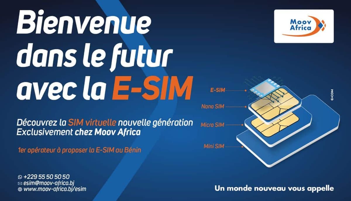 Moov Africa devient le 1er réseau à  proposer la E-SIM au Bénin