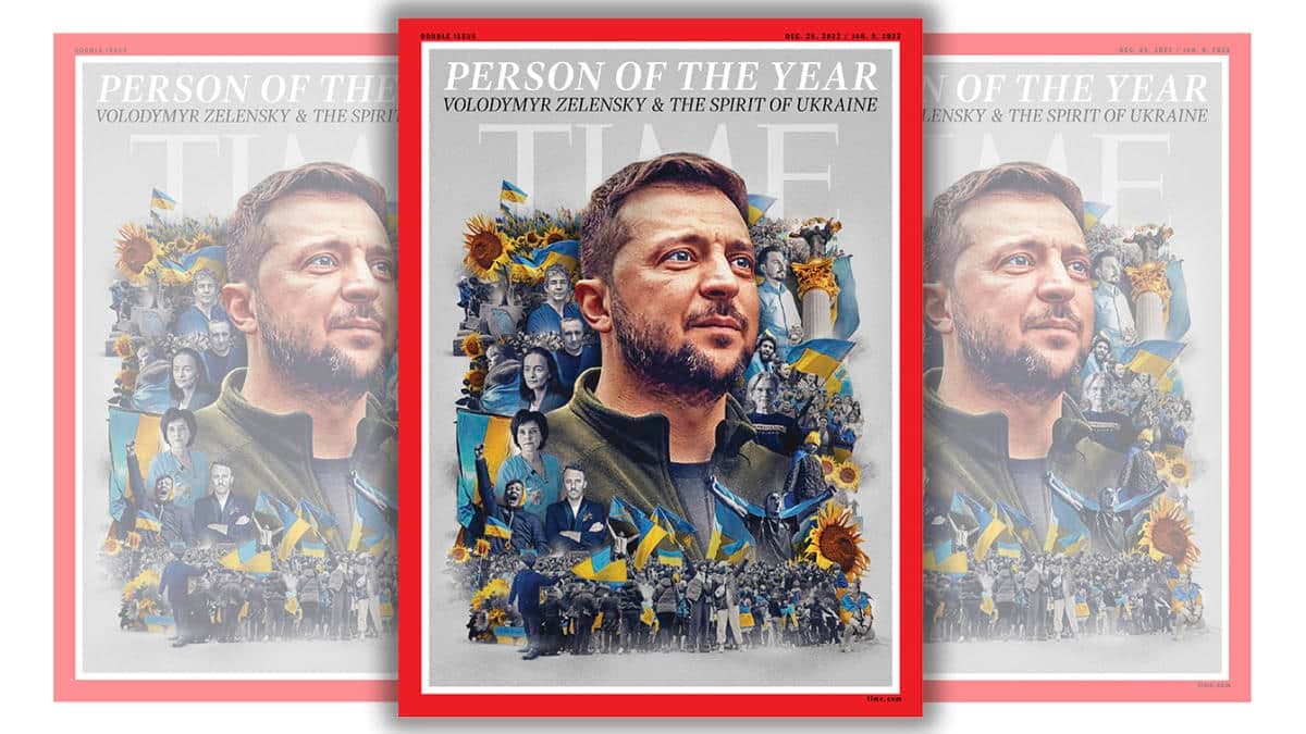 Volodymyr Zelensky désigné personnalité de l’année 2022 par leÂ magazine américainÂ Time
