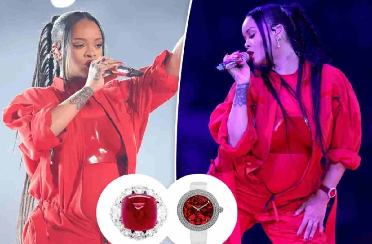 Super Bowl: voici le prix de la montre rouge de 323 diamants portée par Rihanna