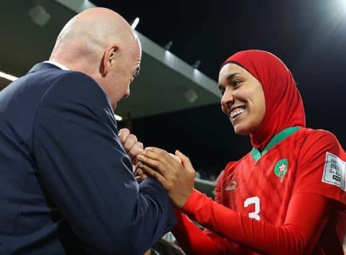 CDM 2023 (F): Gianni Infantino félicite les joueuses du Maroc, qualifiées en 8è de finale