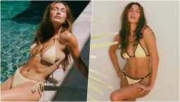 Hailey Bieber ambassadrice de Calzedonia pour la campagne maillots de bain