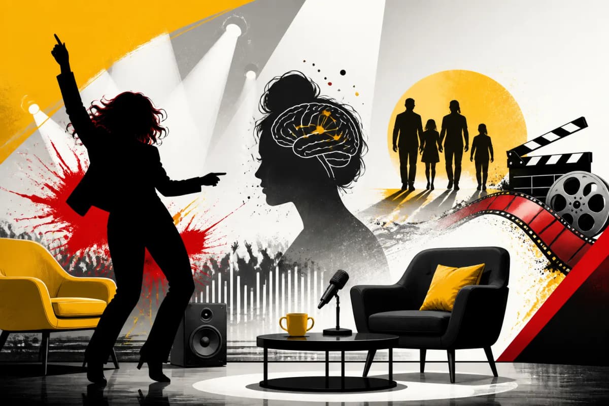 Illustration editoriale pour Audrey Fleurot complètement déchaînée sur le plateau d’En aparté