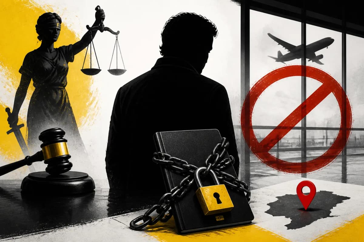 Illustration editoriale pour Patrick Bruel placé sous contrôle judiciaire, interdit de séjour aux États-Unis
