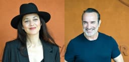 Marion Cotillard et Jean Dujardin complices et déchaînés à Roland-Garros