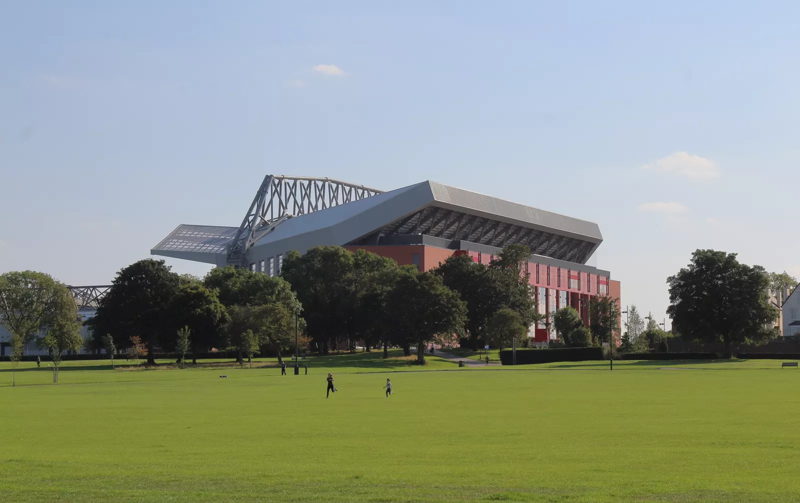 Vue du stade d'Anfield depuis Stanley Park a Liverpool