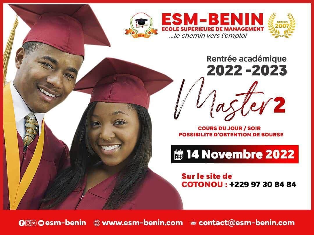 Rentrée académique 2022-2023: Les étudiants en Master reprennent les cours le 14 novembre à ESM-BENIN