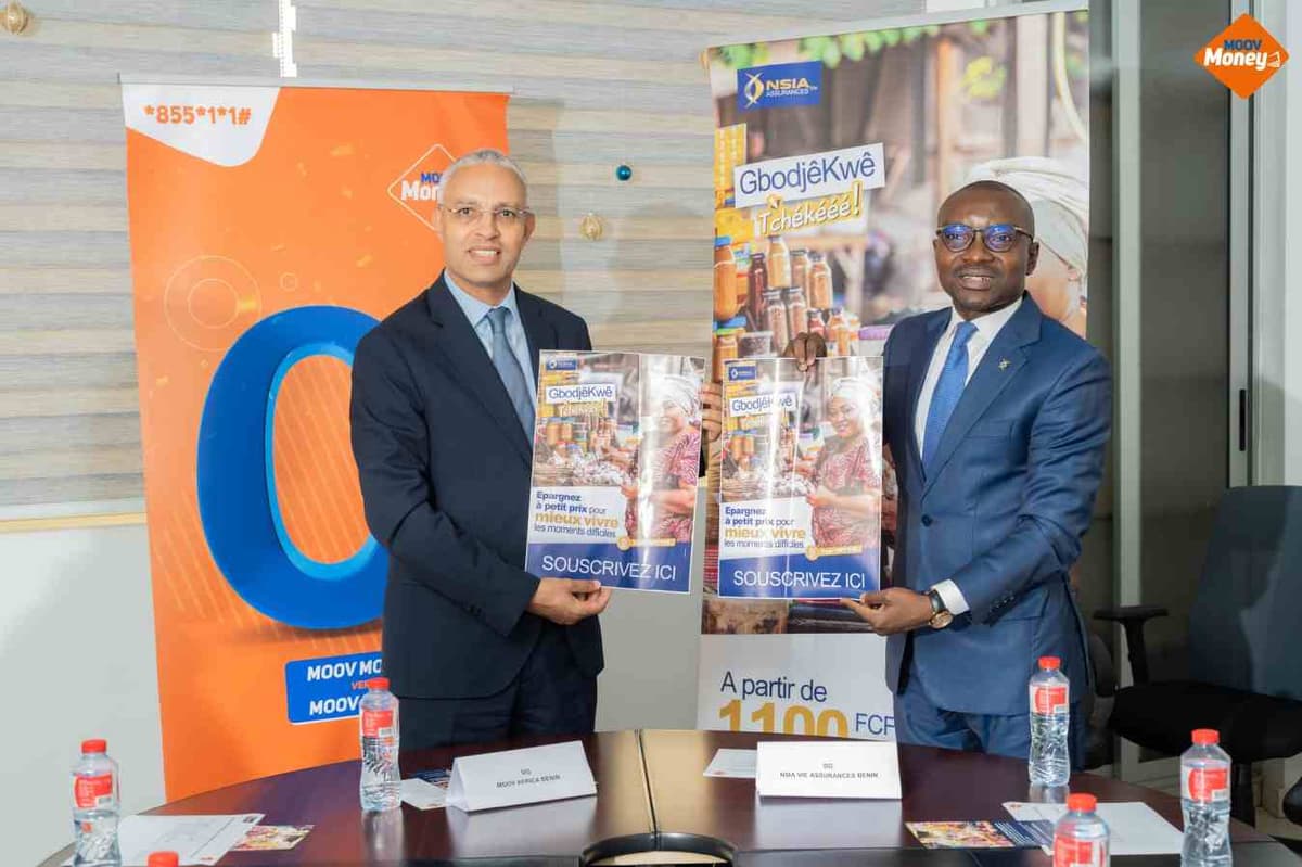 Bénin: signature d’un accord de partenariat entre Moov Money et NSIA GbodjêkwêÂ