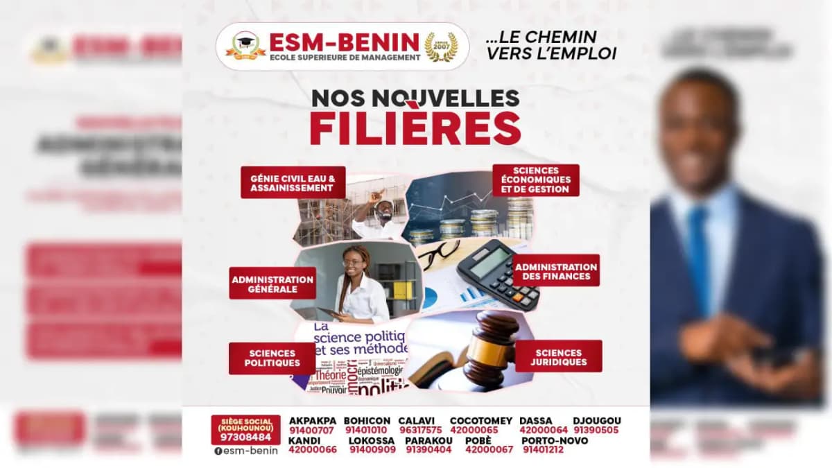 ESM Bénin, nouvelles filières