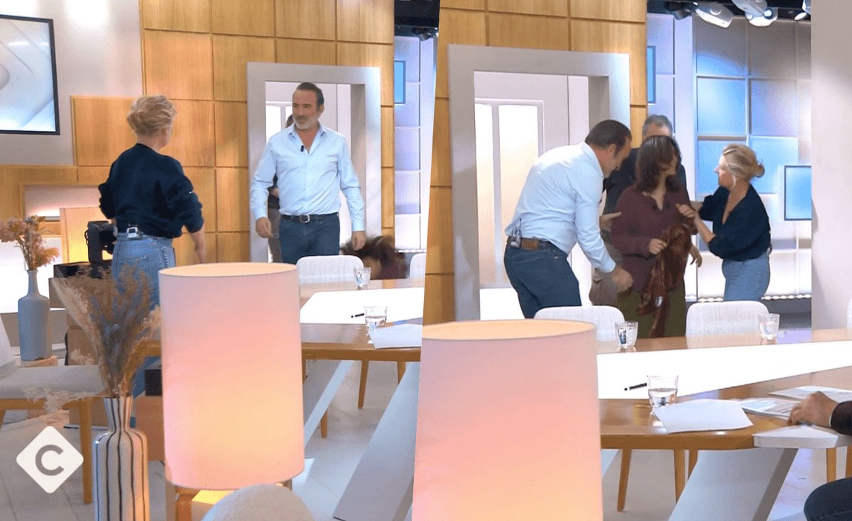 Nastia Golubeva chute violemment sur le plateau de C à Vous en présence de Jean Dujardin