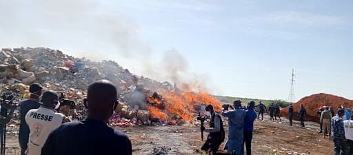 Niger : destruction massive de produits pharmaceutiques contrefaits et d’articles de chicha à Niamey