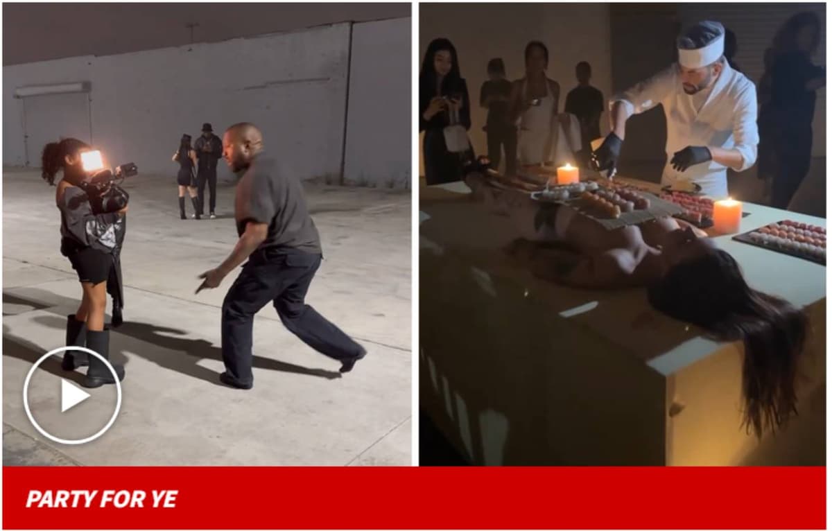 Kanye West offre des sushis sur des femmes nµes devant sa fille North