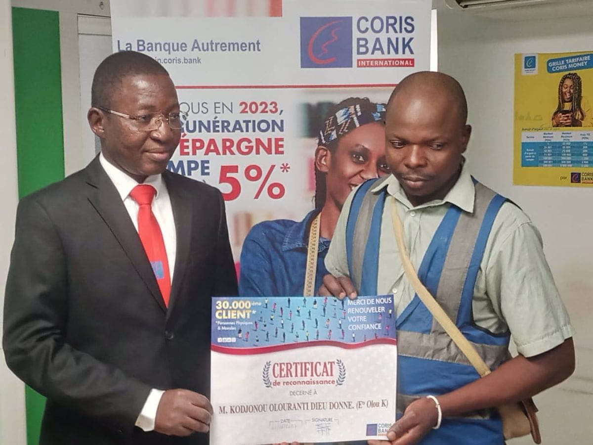 Bénin : Coris Bank International célèbre son 30 000ième client