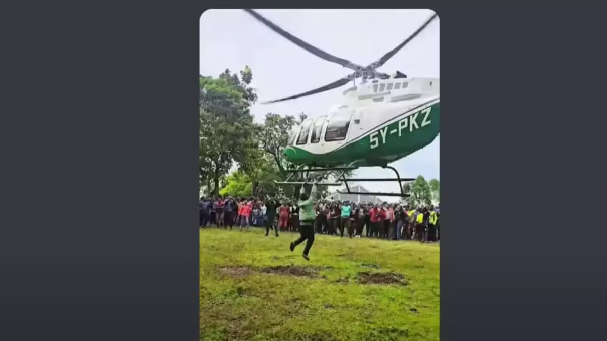 Kenya : un homme s’accroche à un hélicoptère en plein décollage lors d’un mariage