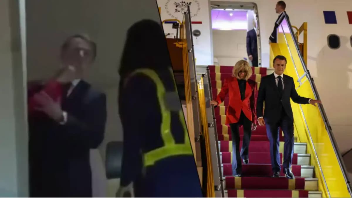 Brigitte Macron gifle Emmanuel Macron à leur descente d’avion @ DR