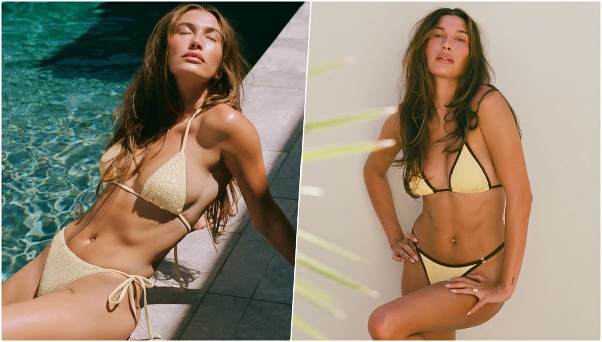 Hailey Bieber ambassadrice de Calzedonia pour la campagne maillots de bain