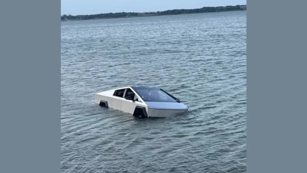 United States: he plunges his Cybertruck into a lake to test the “Wade Mode”