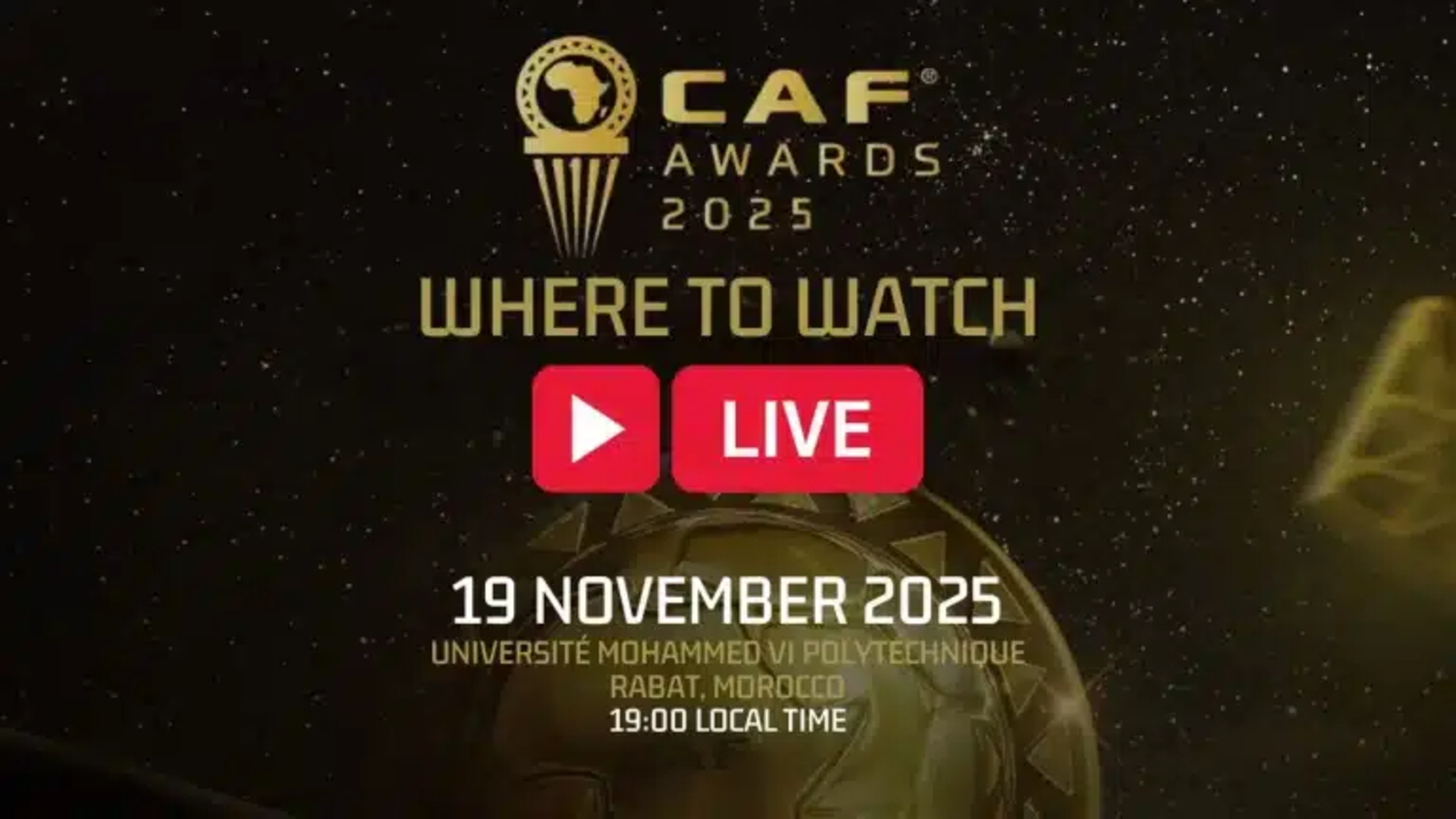 [Video]: watch the CAF Awards 2025 ceremony live