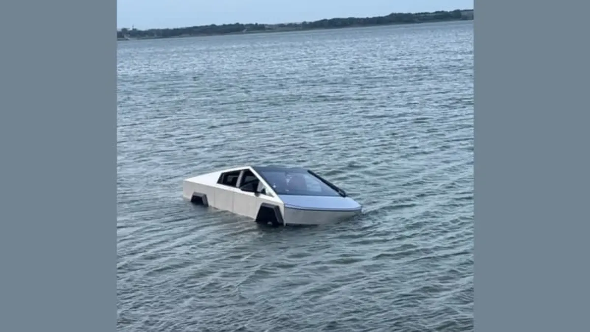 United States: he plunges his Cybertruck into a lake to test the “Wade Mode”