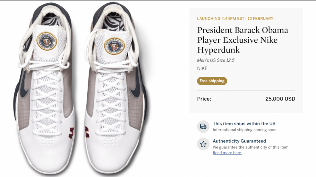 Des baskets Nike ultra-rares, conçues pour Barack Obama, en vente pour 25 000 dollars