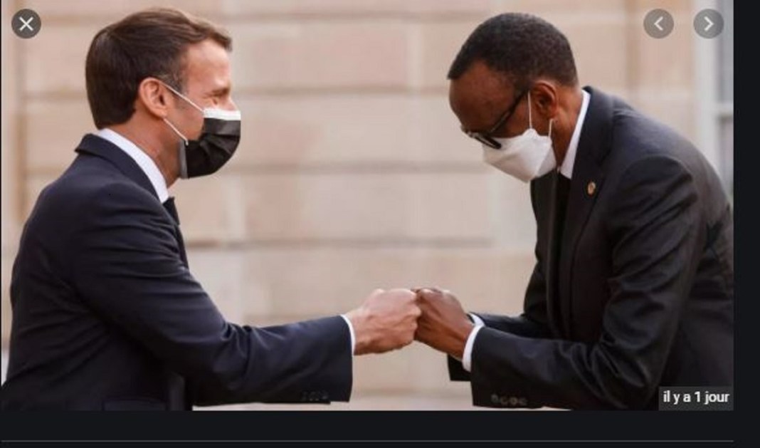 Les présidents Emmanuel Macron et Paul Kagame