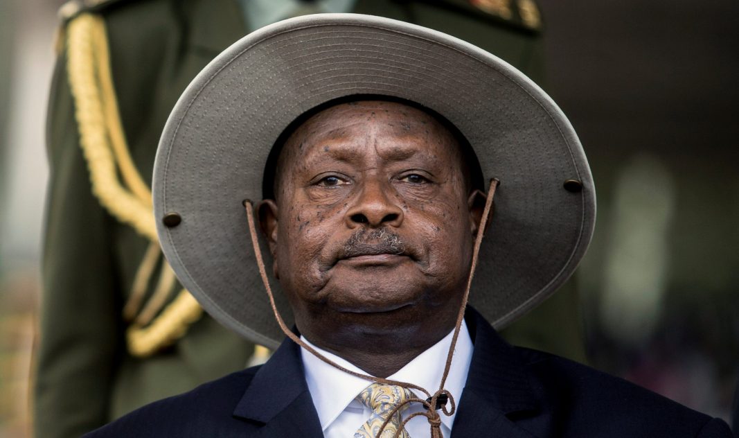 Uganda's President Museveni attends his swearing-in ceremony at the Independance grounds in Uganda's capital Kampala