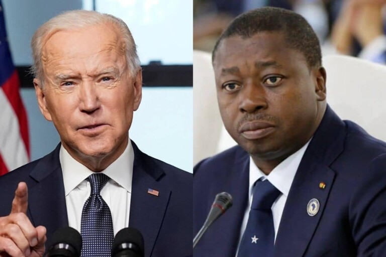 Joe Biden, prÃ©sident des Etats Unis dâ€™AmÃ©rique (USA) et Faure GnassingbÃ©, prÃ©sident de la RÃ©publique du Togo depuis 2005.