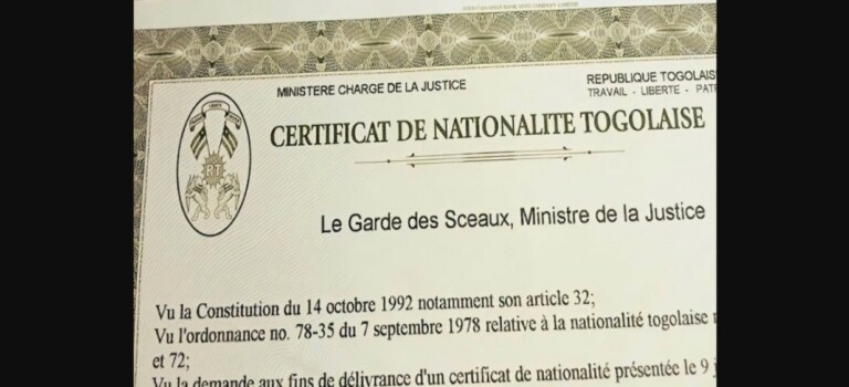 Certificat de nationalitÃ© togolaise (CNT)