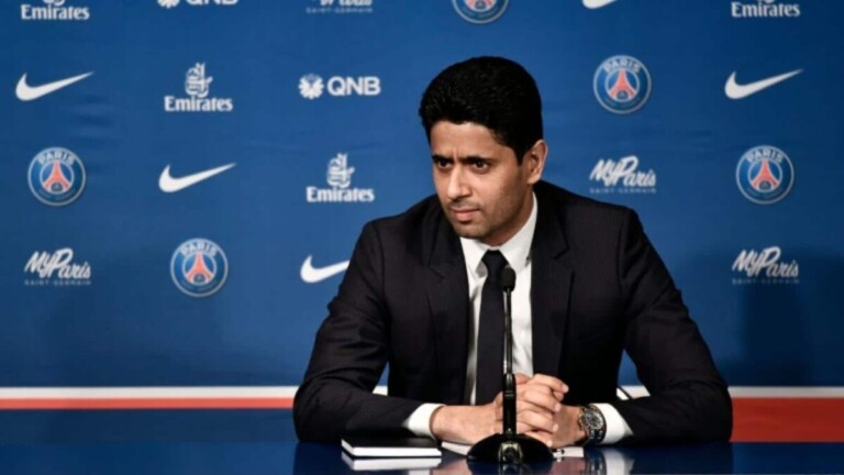 Nasser al-Khelaifi, president du PSG en confÃ©rence de presse