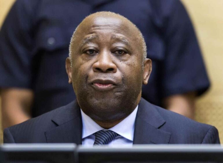 L'ancien prÃ©sident ivoirien Laurent Gbagbo devant la Cour PÃ©nale Internationale, le 19/02/2013 Ã  La Haye (Pays-Bas). AP Photo/Michael Kooren.