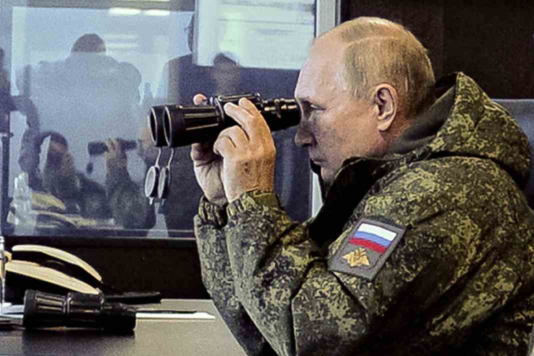 Vladimir Poutine, lors des exercices, baptisés Vostok-2022 (Orient-2022)