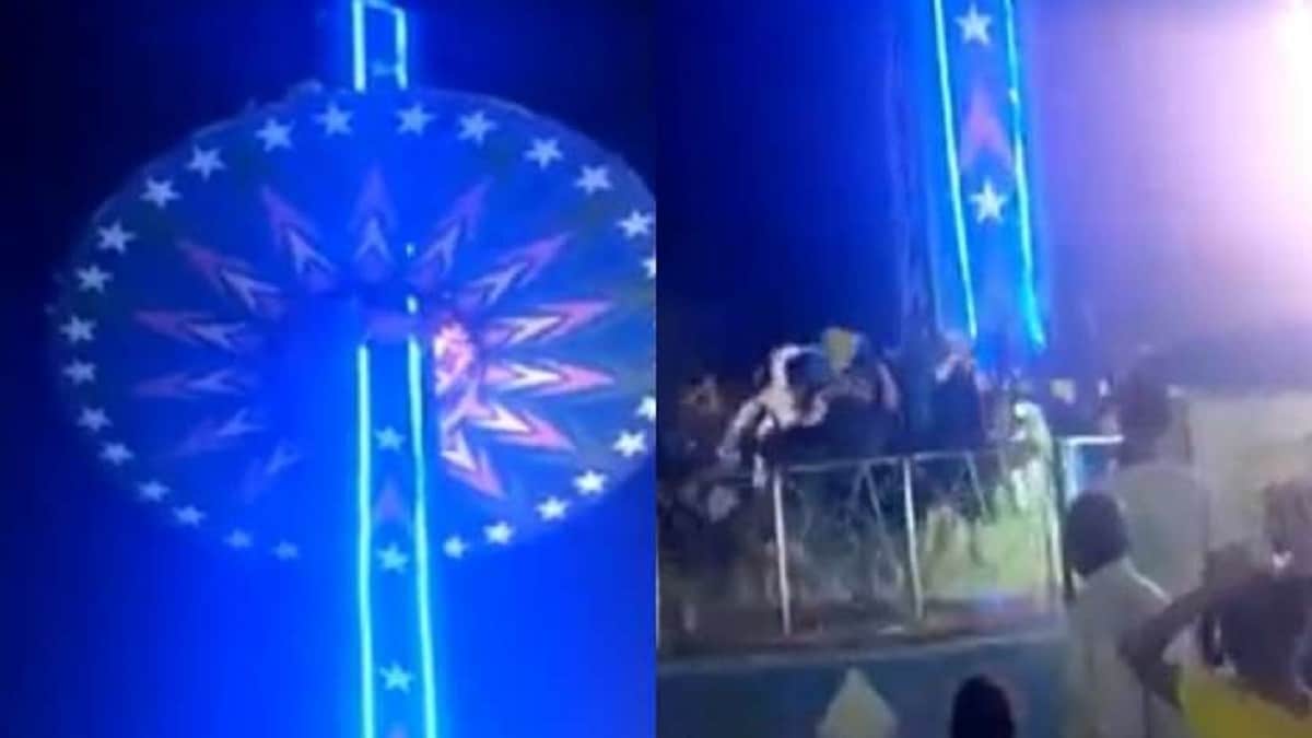 India: merry-go-round crashes to the ground at an amusement park and injures at least 16 people (video)