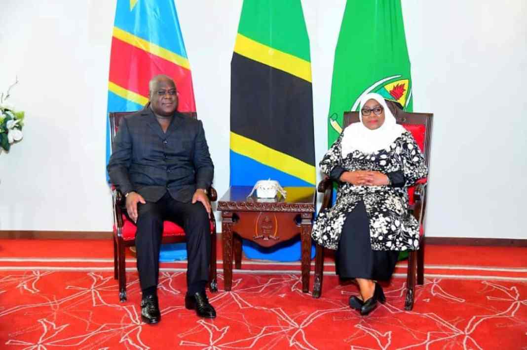 Le président Félix Tshisekedi et la présidente Samia Suluhu Hassan