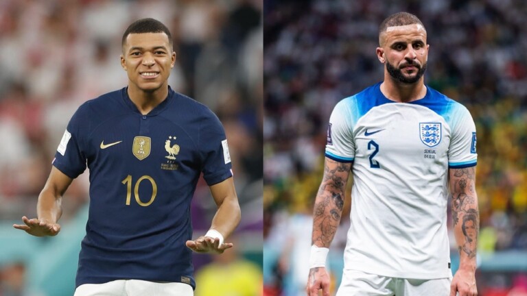 Kylian MbappÃ© et Kyle Walker