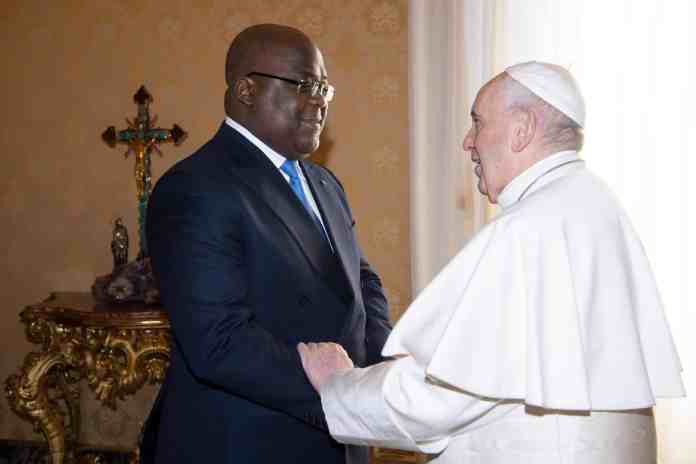 Le pape François et le président de la République démocratique du Congo (RDC) Félix Tshisekedi à Kinshasa, en RDC, le 31 janvier 2023.