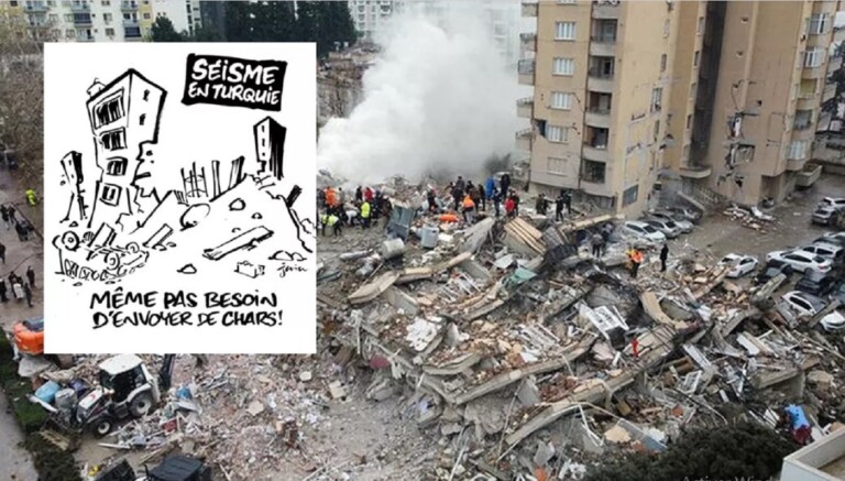 La satire de trop de Charlie HebdoÂ alors que la Turquie et la Syrie sont en pleurs (Photo)