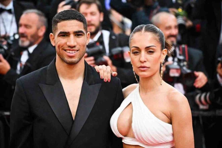 Achraf Hakimi et sa femme, lâ€™actrice espagnole Hiba Abouk Credit Photo - Icon Sport