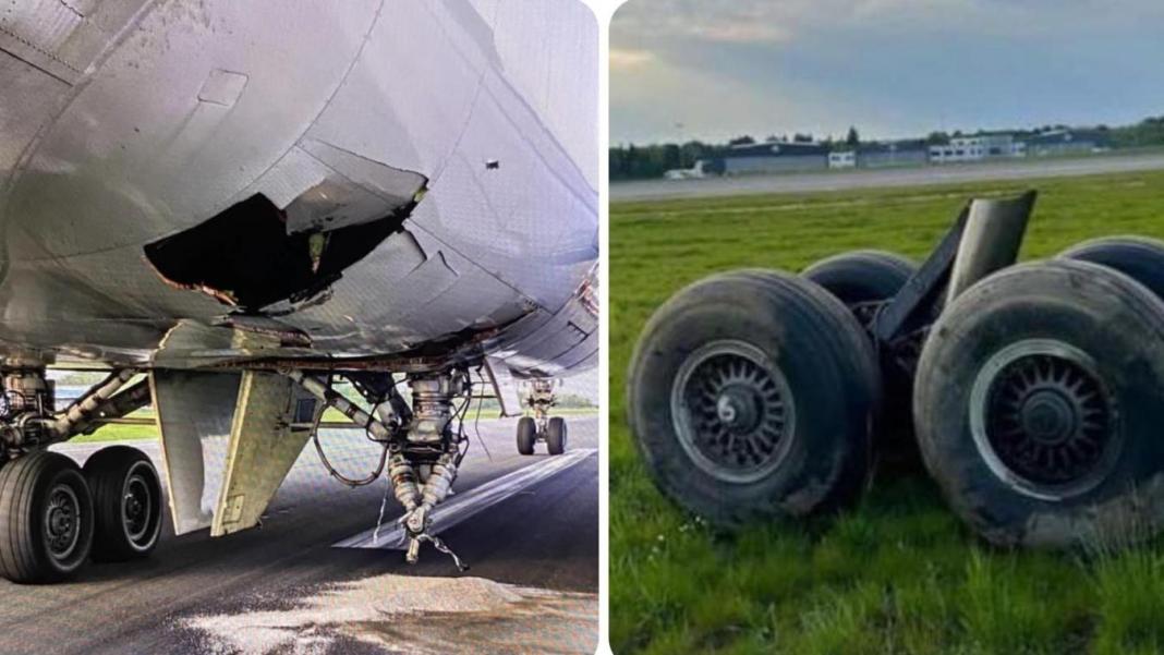 Au moment de toucher le tarmac, une partie du train d’atterrissage d’un Boeing 747-400 de Cargolux a été arrachée.