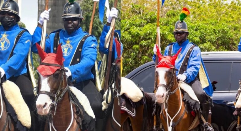 La police ghanéenne pleure la mort de son cheval, le caporal Queen Mother