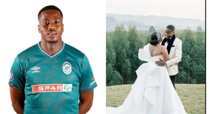 L'attaquant de l'AmaZulu FC, Bongi Ntuli, épouse le PDG du club, Sinenjabulo Zungu.