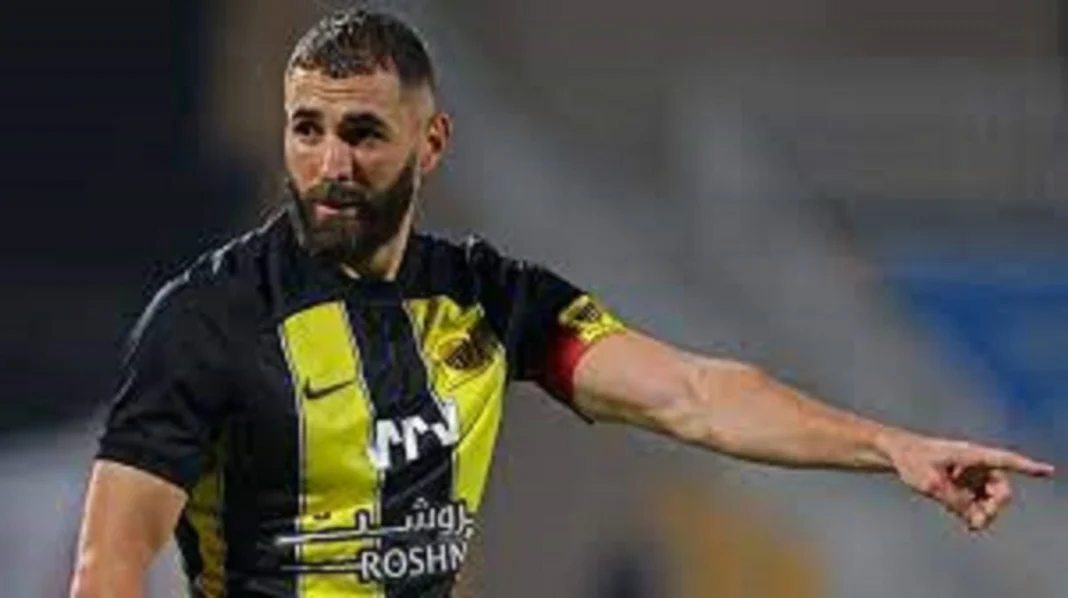 L'attaquant d'Al Ittihad, Karim Benzema