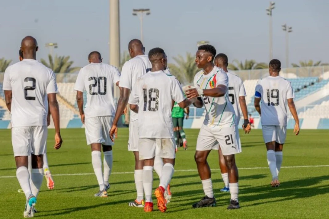 Des joueurs de la GuinÃ©e cÃ©lÃ¨brent leur but