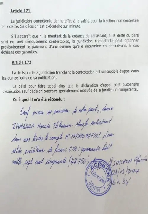 Bénin : une influenceuse condamnée par le tribunal pour émission de chèques sans provision