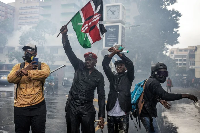 Manifestation contre le projet de budget du gouvernement, le 20 juin 2024 Ã  Nairobi, au Kenya PHOTO AFP / LUIS TATO