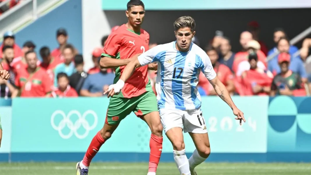 Cristian Medina et Achraf Hakimi lors des JO 2024