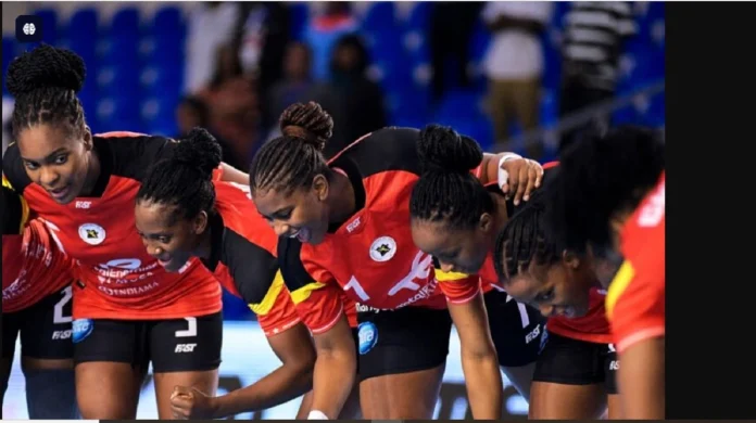 Les handballeuses angolaises célèbrent leur victoire