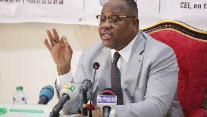 Ibrahime Coulibaly-Kuibiert, président de la Commission électorale indépendante (CEI) en Côte d'Ivoire