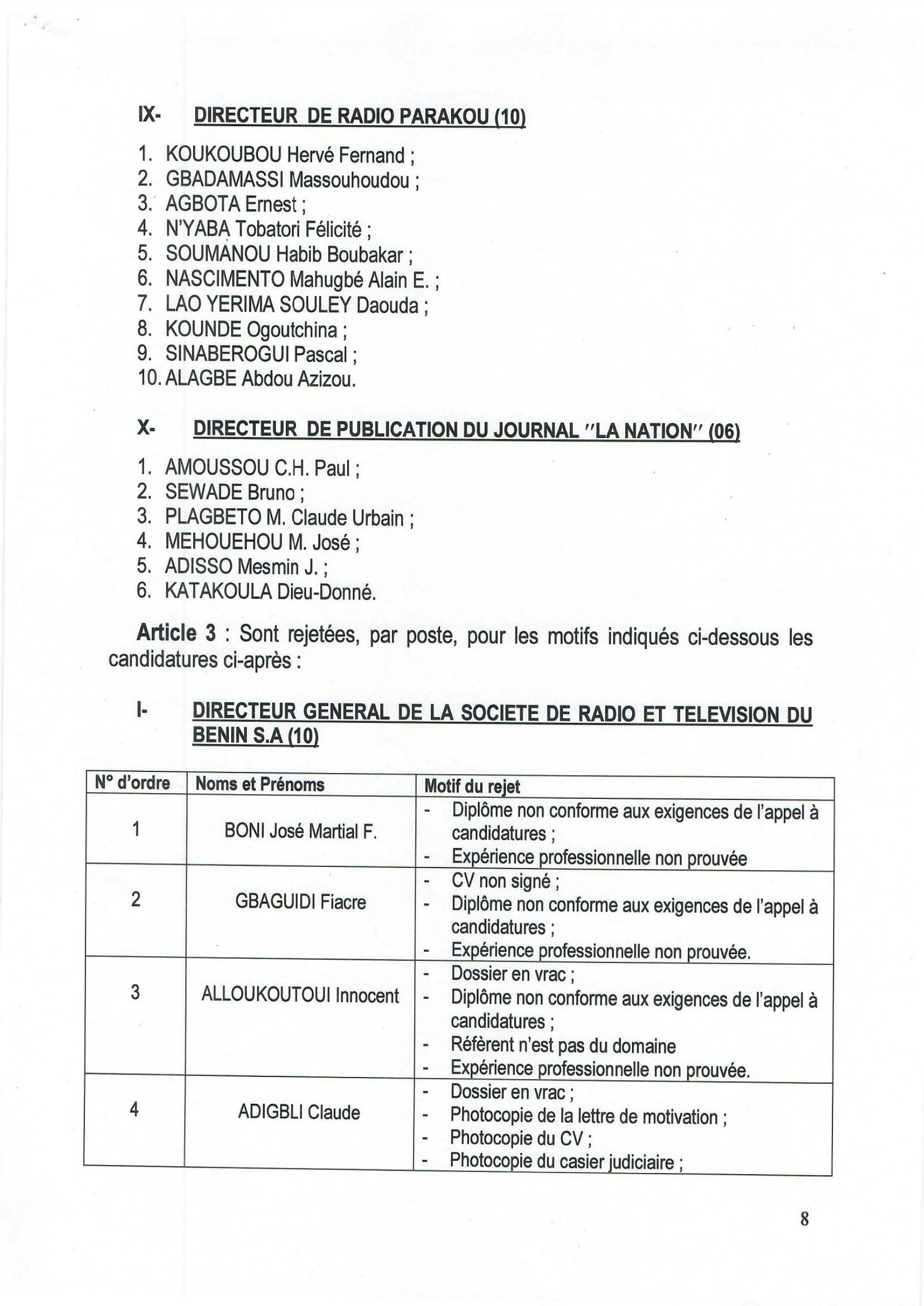 Bénin : la HAAC publie la liste des présélectionnés pour les postes de directeurs des médias publics