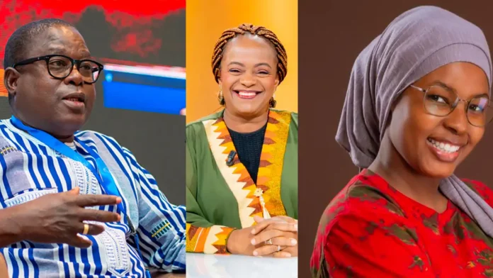 Me Francine Aka-Anghui, Présidente de l'association des femmes Juristes de Côte d'Ivoire, Oumou Hawa Diallo, Activiste et Pr Georges Guiela Chercheur au Burkina Faso